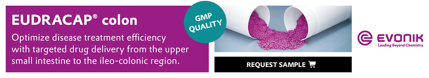 Evonik EUDRACAP colon - GMP quality targeted drug delivery from the upper small intestine to the ileo-colonic region